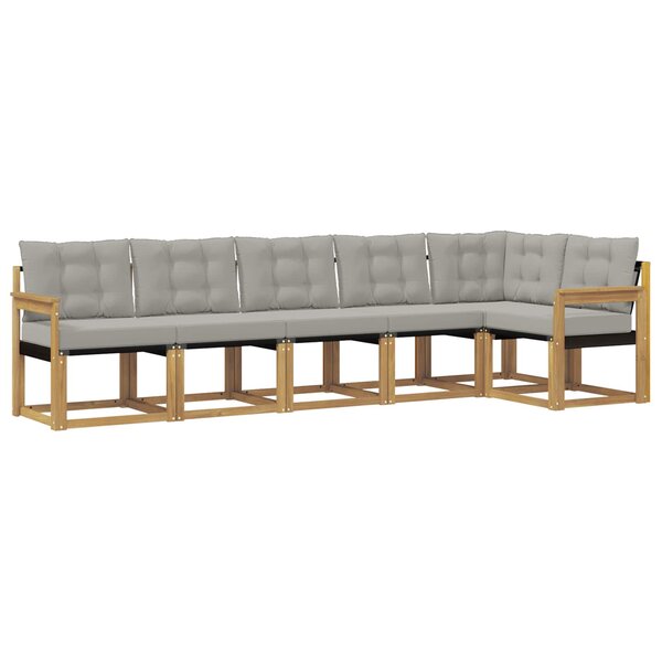 vidaXL Ensemble de canapés d'extérieur 6 pc Blanc et gris clair
