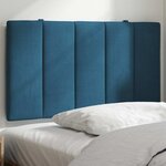 vidaXL Coussin de tête de lit Hanko bleu 80 cm velours