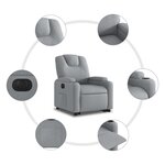 vidaXL Fauteuil inclinable électrique gris clair tissu