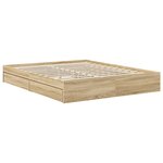 vidaXL Lit de Rangement Blanc 160 x 200 cm Bois d'ingénierie