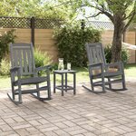 Ensemble de salon de jardin 3 pièces vidaXL Gris Clair HDPE