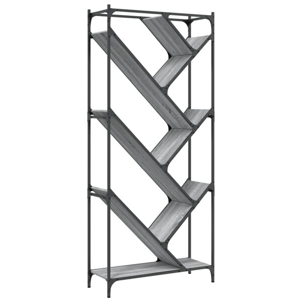 vidaXL Bibliothèque sonoma gris 79x30x180 cm bois ingénierie et métal