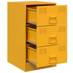 vidaXL Table de chevet jaune moutarde 34 5x39x62 cm acier