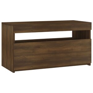 vidaXL Meuble TV avec lumières LED Chêne marron 75x35x40 cm