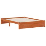 vidaXL Cadre de lit avec tête de lit de rangement Cire marron