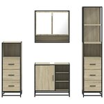 vidaXL Ensemble de meubles de salle de bain 4 Pièces chêne sonoma