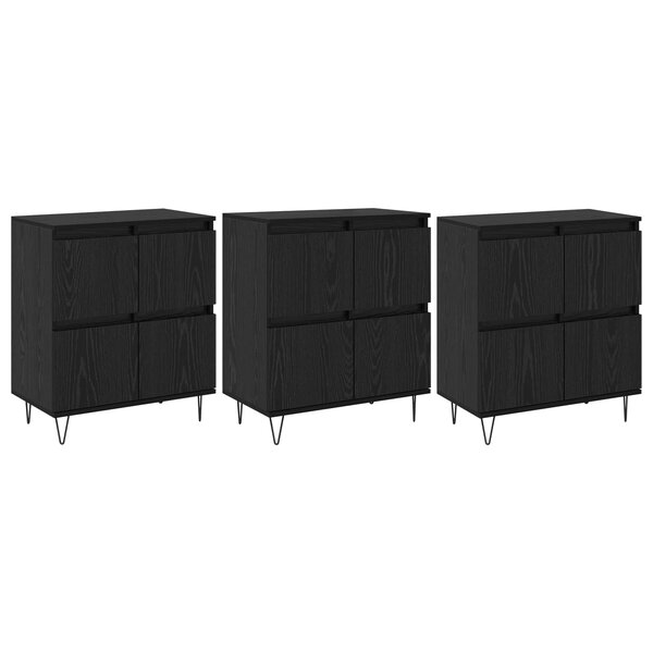 vidaXL Buffets 3 Pièces Chêne noir