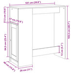 vidaXL Table de bar avec étagères chêne sonoma bois d'ingénierie