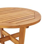 vidaXL Table de bar de jardin Ø60x105 cm Bois d'acacia solide