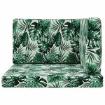 vidaXL Coussin de canapé d'extérieur 3 Pièces Motif feuille Polyester