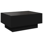 vidaXL Table basse avec LED noir 70x50x30 cm bois d'ingénierie