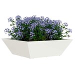 vidaXL Cache-pot de jardin Blanc 50 x 50 x 15 cm Acier laminé à froid