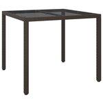 vidaXL Table de salle à manger Marron 90x90x75 cm Poly Rotin