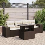 vidaXL Salon de jardin avec coussins 5 Pièces marron résine tressée