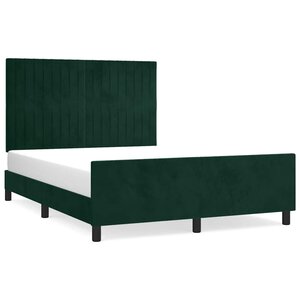 vidaXL Cadre de lit sans matelas vert foncé 140x190 cm velours