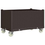 vidaXL Jardinière à roulettes marron 80x50x54 cm PP