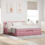 VidaXL Cadre de lit ottoman avec matelas rose 160x200 cm velours
