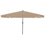 Parasol de jardin vidaXL avec lumières LED ø395x245 cm Taupe