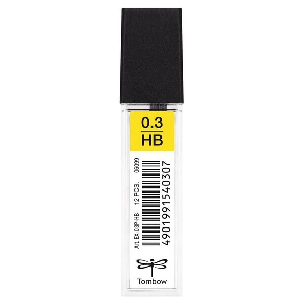 Etui de 12 Mine pour porte-mine pointe calibrée 0 3 mm dureté HB TOMBOW