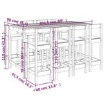 vidaXL Ensemble de bar de jardin 9 Pièces blanc bois de pin massif