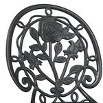 Set de Bistro de Jardin 3 Pièces en Aluminium Couleur Noir
