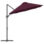 vidaXL Parasol cantilever de jardin Rouge bordeaux 372 x 198 x 243 cm