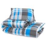 vidaXL Ensemble de housse de couette Bleu et gris 220x240 cm Coton