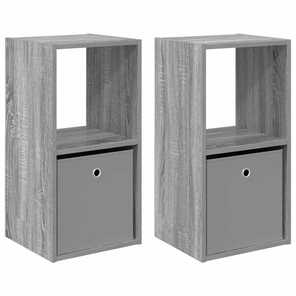 vidaXL Table de chevet 2 pc Gris Sonoma 35 x 32 x 68 5 cm