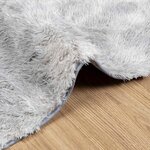 vidaXL Tapis Shaggy à poils longs NAVARRA gris argenté 160x160 cm