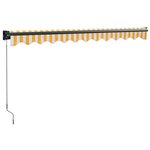 vidaXL Auvent rétractable jaune et blanc 3 5x2 5 m tissu et aluminium