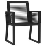 vidaXL Ensemble à manger de jardin 7 Pièces Noir