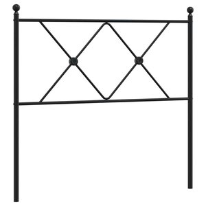vidaXL Tête de lit de remplacement métal noir 90 cm