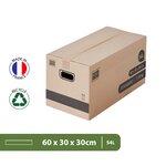 Pack and Move - Lot 10 cartons déménagement stockage standard - 60 x 30 x 30 cm - Poignées renforcées - 1 adhésif offert