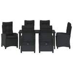 vidaXL Ensemble de salle à manger pour jardin 7 Pièces Noir polyrotin