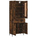 vidaXL Buffet haut Chêne fumé 69 5x34x180 cm Bois d'ingénierie