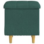 vidaXL Pouf de rangement avec coussin Vert foncé 40 x 40 x 45 cm tissu