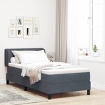 Lit à ressort avec matelas vidaXL Gris foncé 90x190 cm Velours