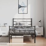 vidaXL Cadre de lit métal sans matelas avec pied de lit noir 100x190cm