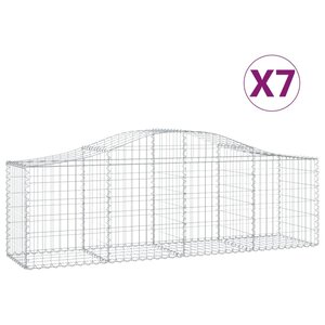 vidaXL Paniers à gabions arqués 7 Pièces 200x50x60/80 cm Fer galvanisé