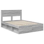vidaXL Cadre de lit Gris Sonoma 140 x 190 cm Bois de pin massif
