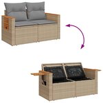 vidaXL Salon de jardin avec coussins 5 Pièces beige résine tressée acacia
