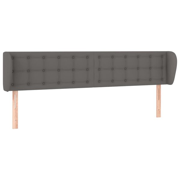 vidaXL Tête de lit avec oreilles Gris 163x23x78/88 cm Similicuir