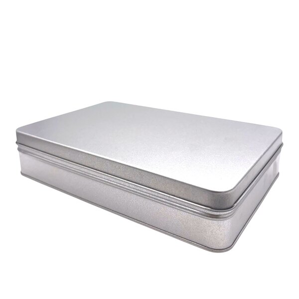 Boîte à sucre plate fer blanc  vernis alimentaire  19 x 12 x 3.5 cm