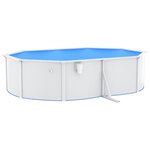 vidaXL Piscine ovale avec parois en acier 490x360x120 cm Blanc