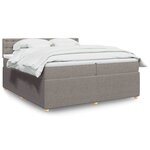 vidaXL Sommier à lattes de lit avec matelas Taupe 200x200 cm Tissu