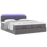 vidaXL Lit ottoman avec matelas & LED Gris 180x200cm similicuir