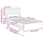 vidaXL Lit de Rangement Gris béton 100 x 200 cm Bois d'ingénierie