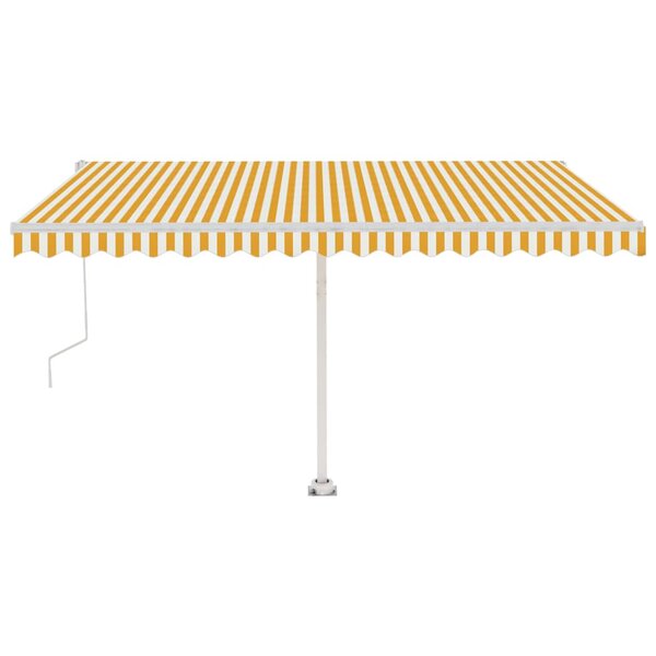 vidaXL Auvent automatique sur pied 450x350 cm Jaune/Blanc