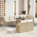 vidaXL Ensemble de canapé de jardin avec coussin 9 Pièces beige et crème