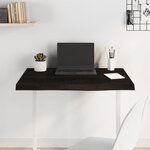 vidaXL Dessus de table marron foncé bois chêne massif traité